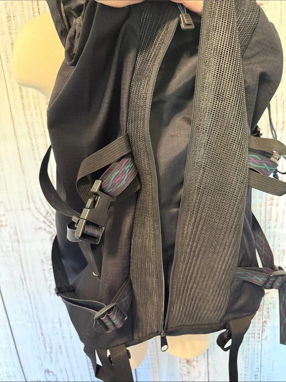 Jansport Black Hiking Backpack with Multicolor Accents